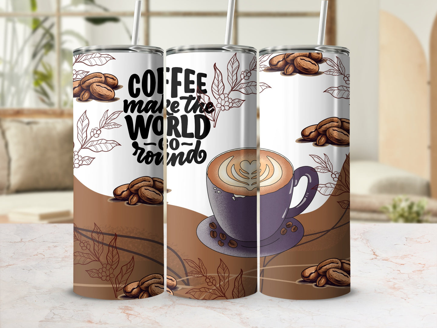 Coffee Makes the World Go Round Travel Tumbler