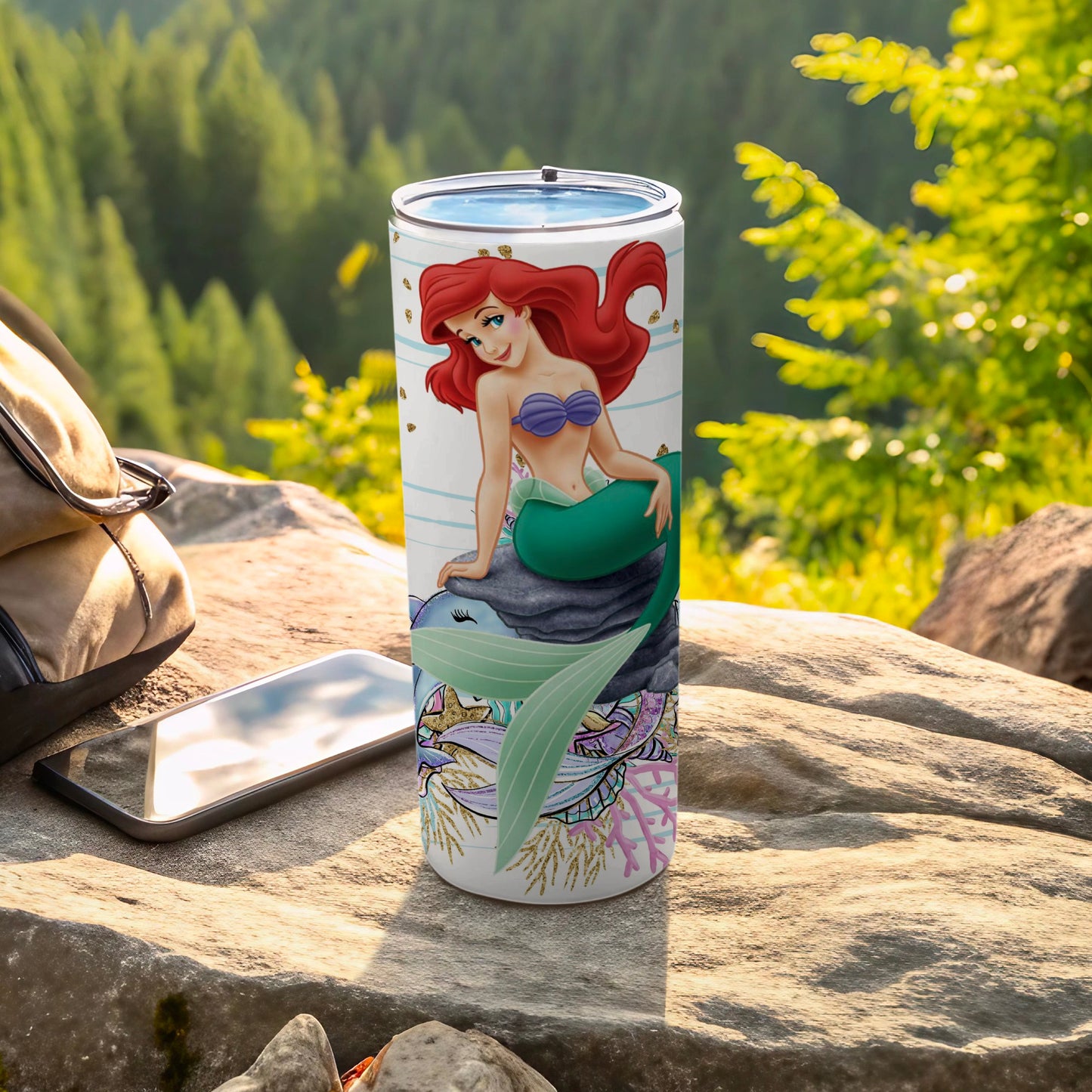 Ariel Little Mermaid Travel Tumbler For Outdoor Adventures