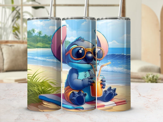 Cute Cartoon Beach Vibes Insulated Tumbler