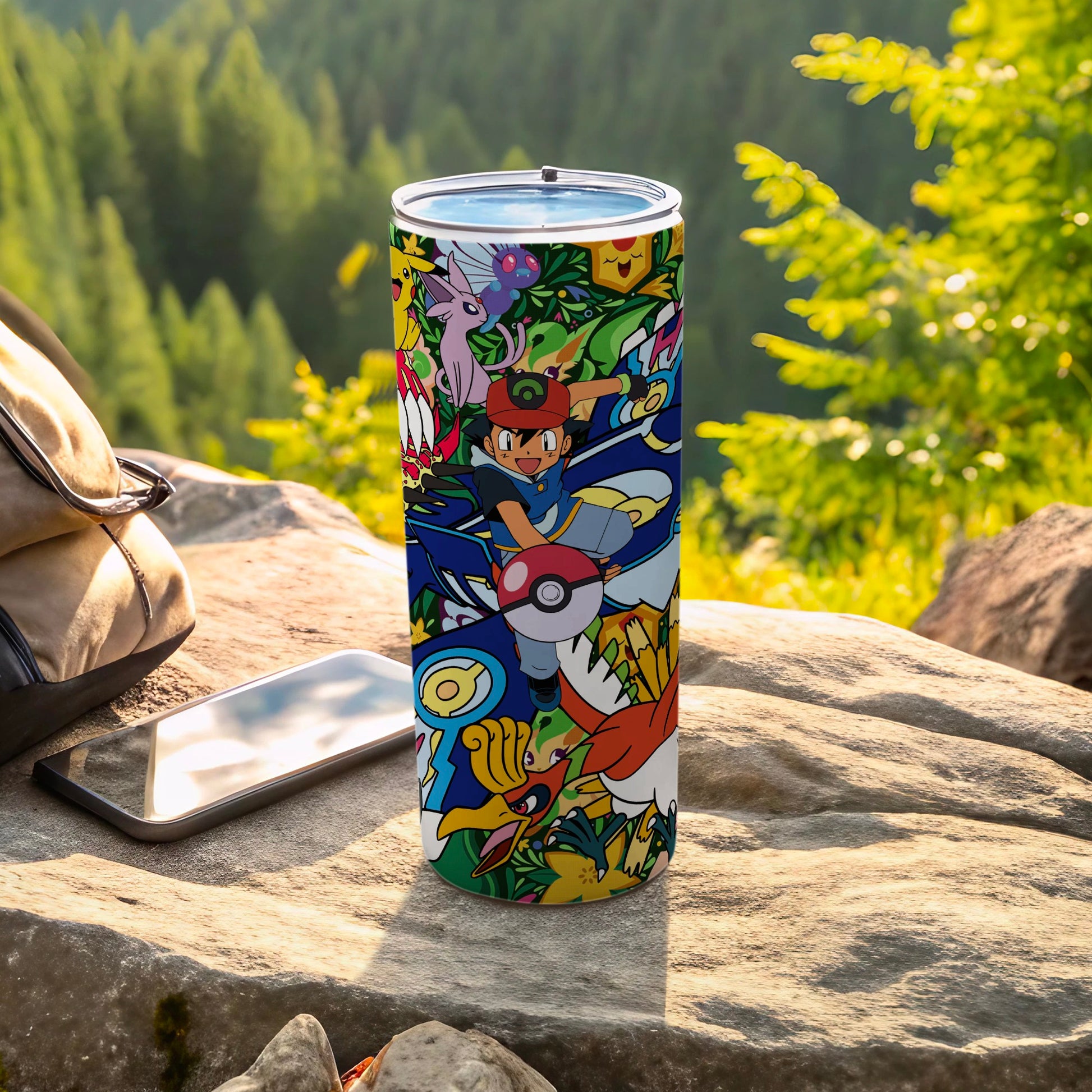 Colorful Animated Adventure Tumbler for Outdoor Enthusiasts