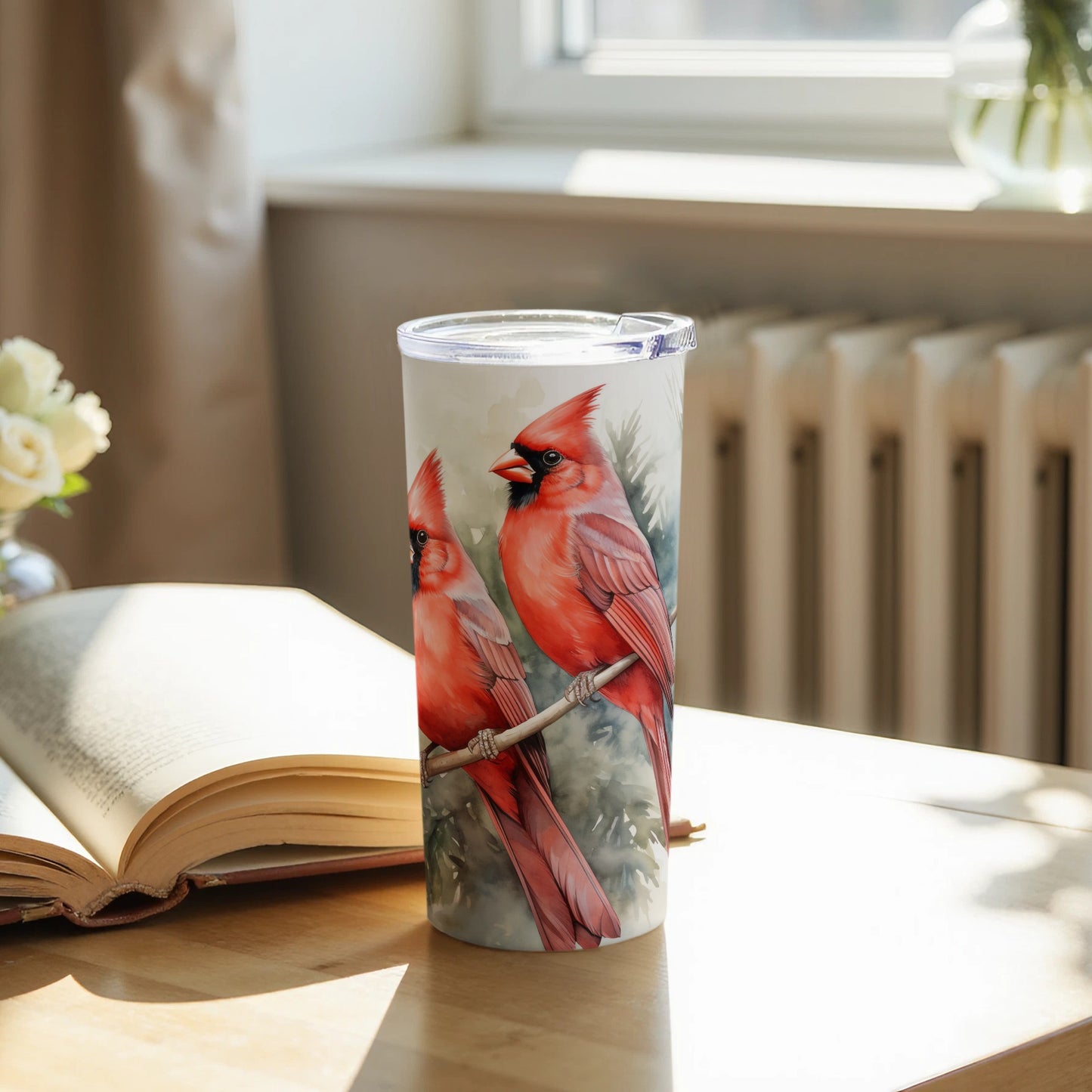 Vivid Red Cardinal Birds Branch Artwork Tumbler product type
Cardinal
Red bird
Bird art
Nature design
Wildlife
Tumbler
Drinkware
Beverage holder
Custom tumbler
Bird lover gift
Forest birds
Feathered friends
Winter birds
Branch art
Woodland theme
Vibrant design
Animal print
Bird illustration
Outdoor theme
Gift idea