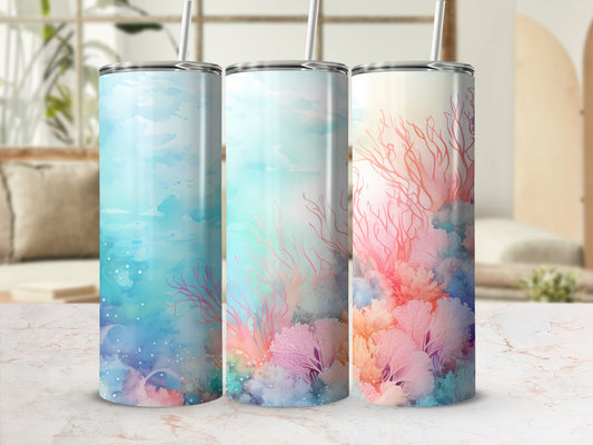 Ocean Coral Reef Aqua Tumbler Drinkware product type
Tumbler
Oceanic
Coral reef
Underwater
Watercolor art
Aqua blue
Pink coral
Colorful design
Seascape
Marine life
Drinkware
Beverage container
Travel cup
Insulated tumbler
Summer vibes
Beach style
Nature inspired
Sea life
Tropical pattern
Vibrant colors