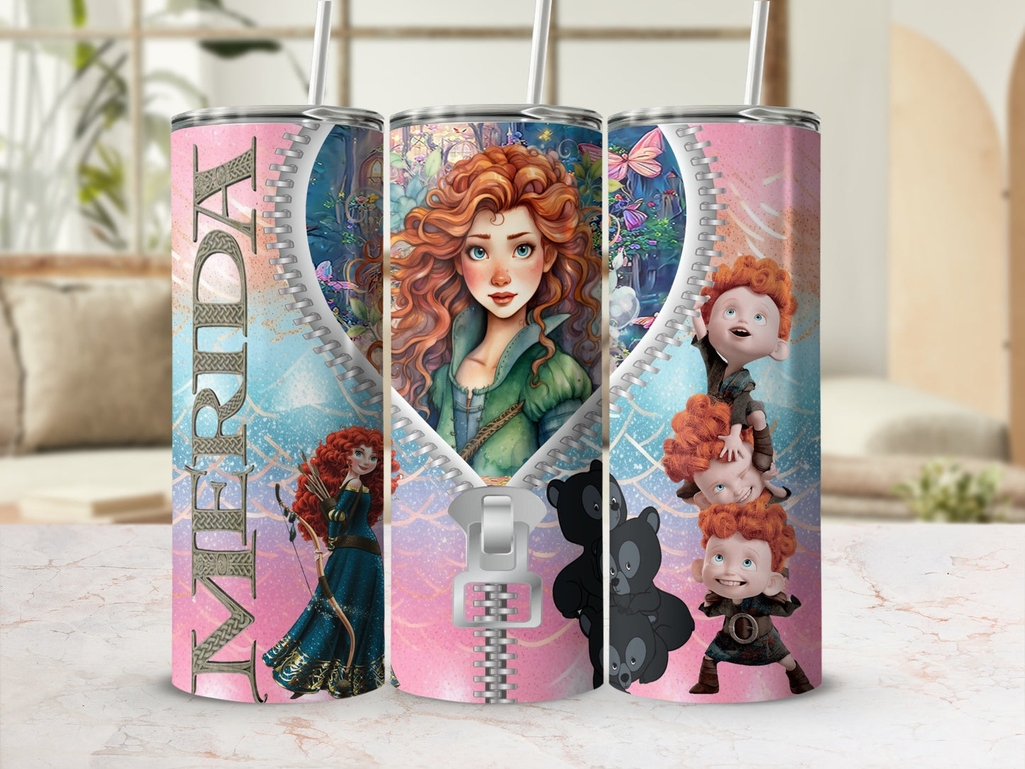 Brave Inspired Tumbler featuring Merida and Cubs Design