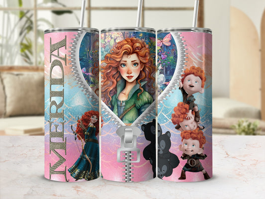Brave Inspired Tumbler featuring Merida and Cubs Design