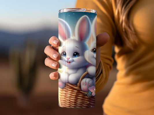 Cute Bunny Illustration Insulated Tumbler Drinkware