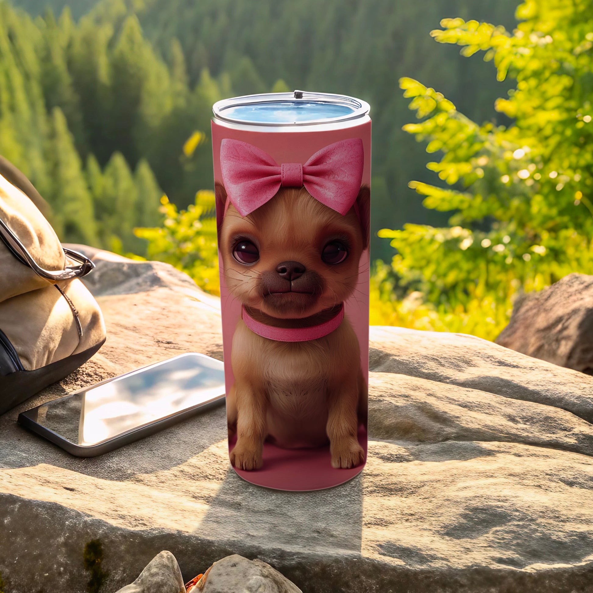 Cute Puppy Design Outdoors Adventure Tumbler product type
Chihuahua
Puppy
Dog
Cute animal
Pink bow
Pet design
Animal lover
Tumbler
Drinkware
Beverage holder
Travel mug
Outdoor scene
Nature background
Pink accents
Gift idea
Unique design
Coffee cup
Water bottle
Adventure themed
Chihuahua puppy