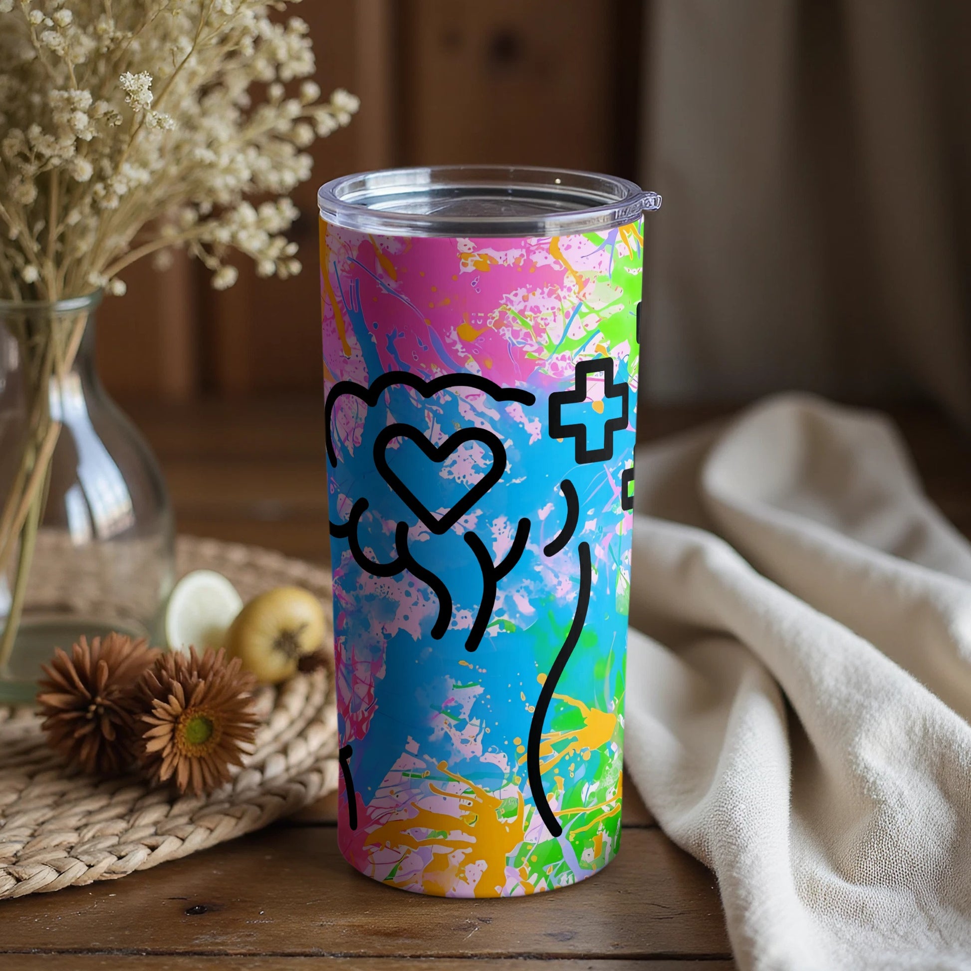 Colorful Abstract Artistic Brain Design tumbler