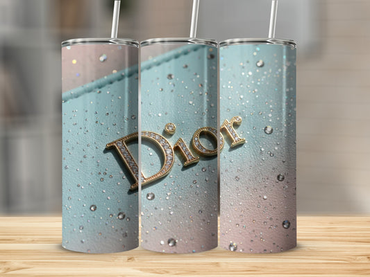 Dior Logo Sparkles On An Ombre Background Tumblers