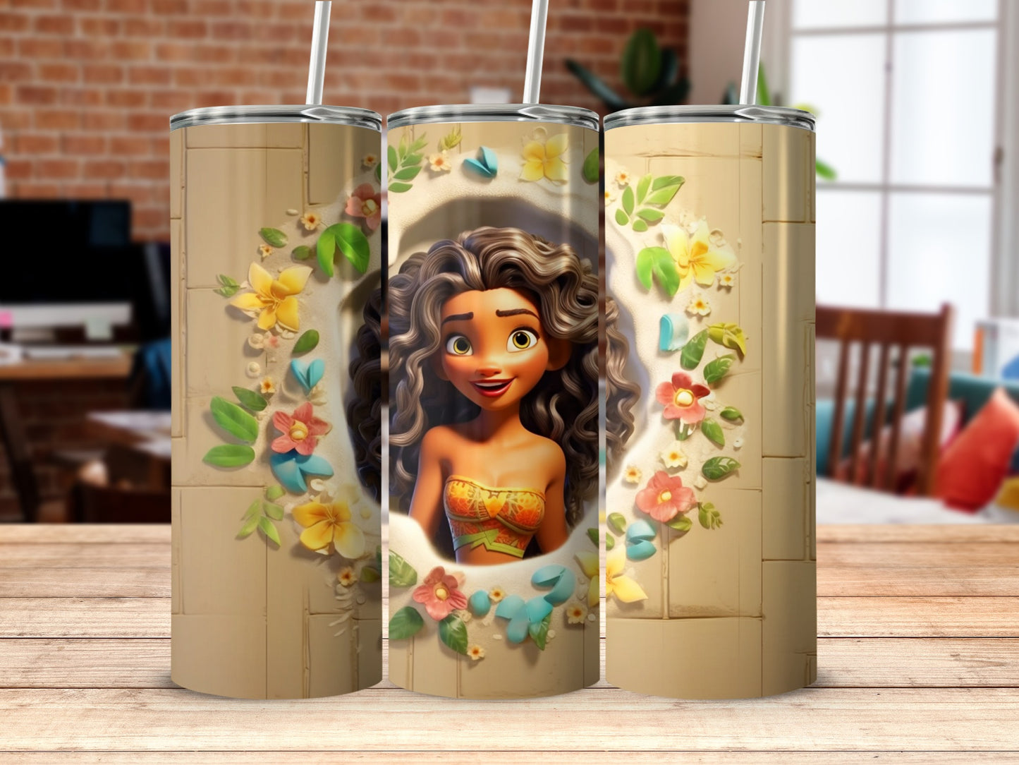 Floral Encircled Animated Character Design Tumbler