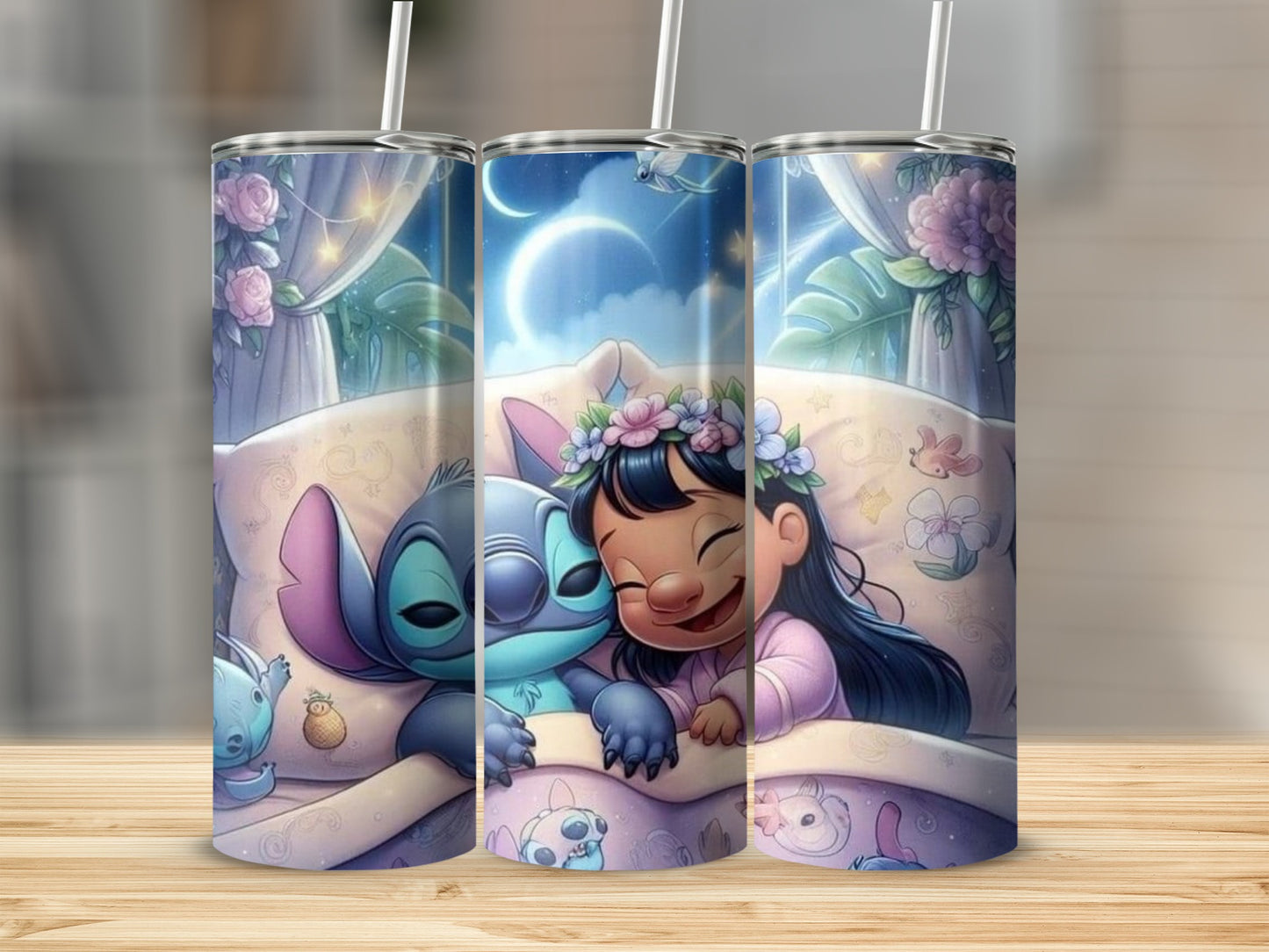 Cute Cartoon Character Sleeping Design Tumbler