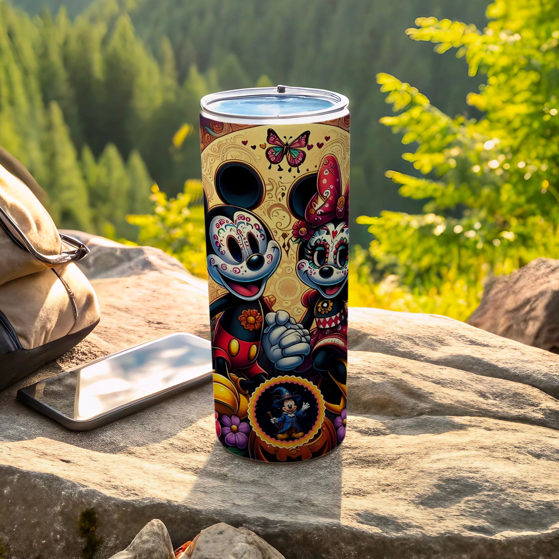 Festive Mickey and Minnie Mouse Tumbler for Adventures