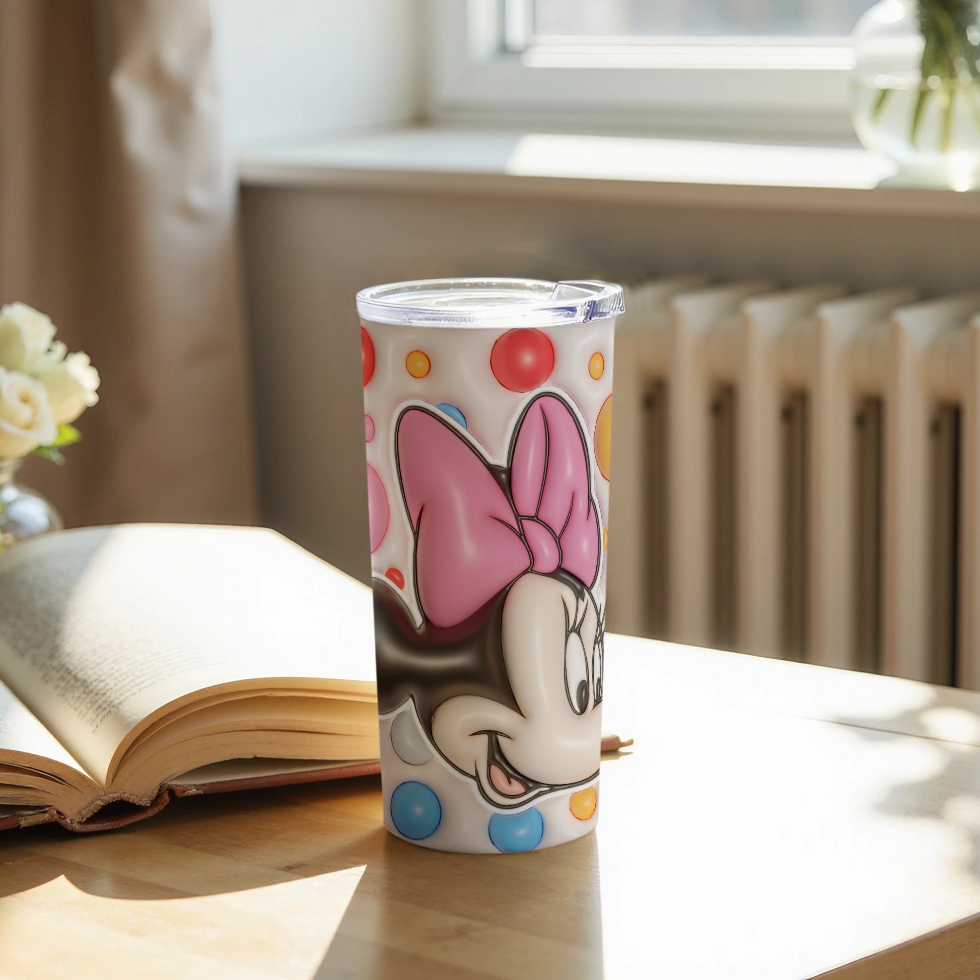 Fun and Colorful Tumbler with Bow Design