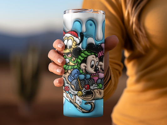 Holiday Cartoon Characters Tumbler for Christmas Time