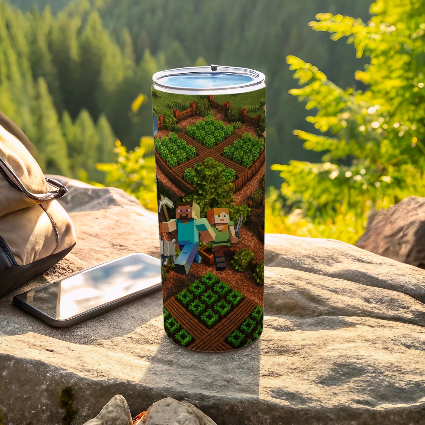 Vibrant Garden Scene Insulated Travel Tumbler Cup