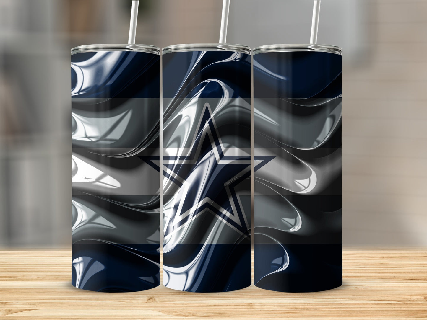 Navy And Gray Modern Dallas Star Style Design Tumblers