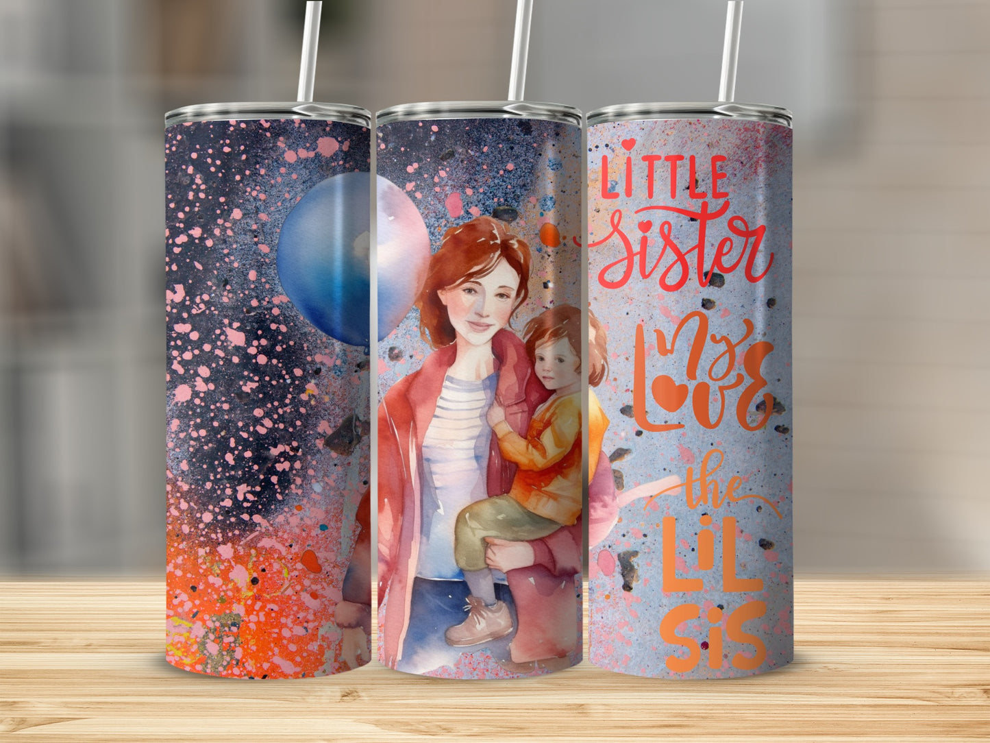 Little Sister Mother and Child Design Tumbler