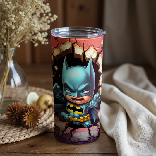 Cute Batman Superhero Theme Tumbler for Kids and Adults