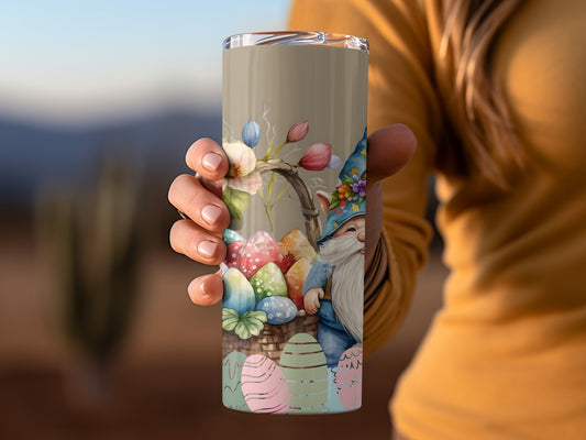 Colorful Gnome and Easter Eggs Tumbler Cup Product
