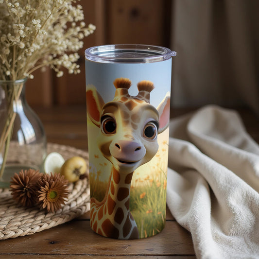 Adorable Giraffe Cartoon Artwork Design Tumbler