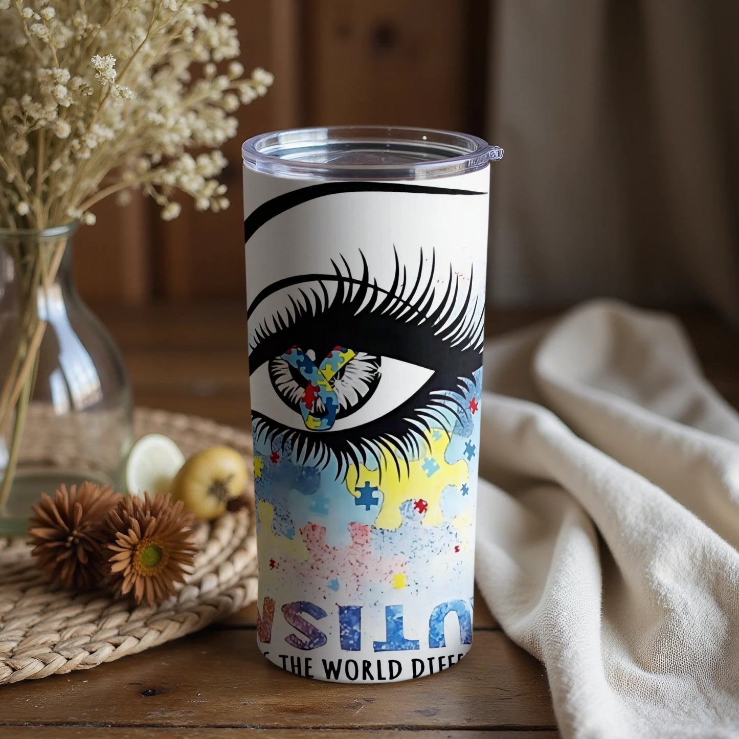 Eye of Autism Awareness Tumbler