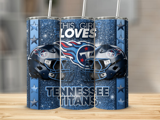 This Girl Loves Tennessee Titans Helmets Logo Tumblers