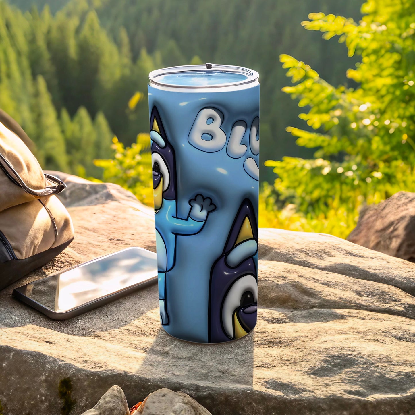 Blue Cartoon Character Insulated Drink Tumbler