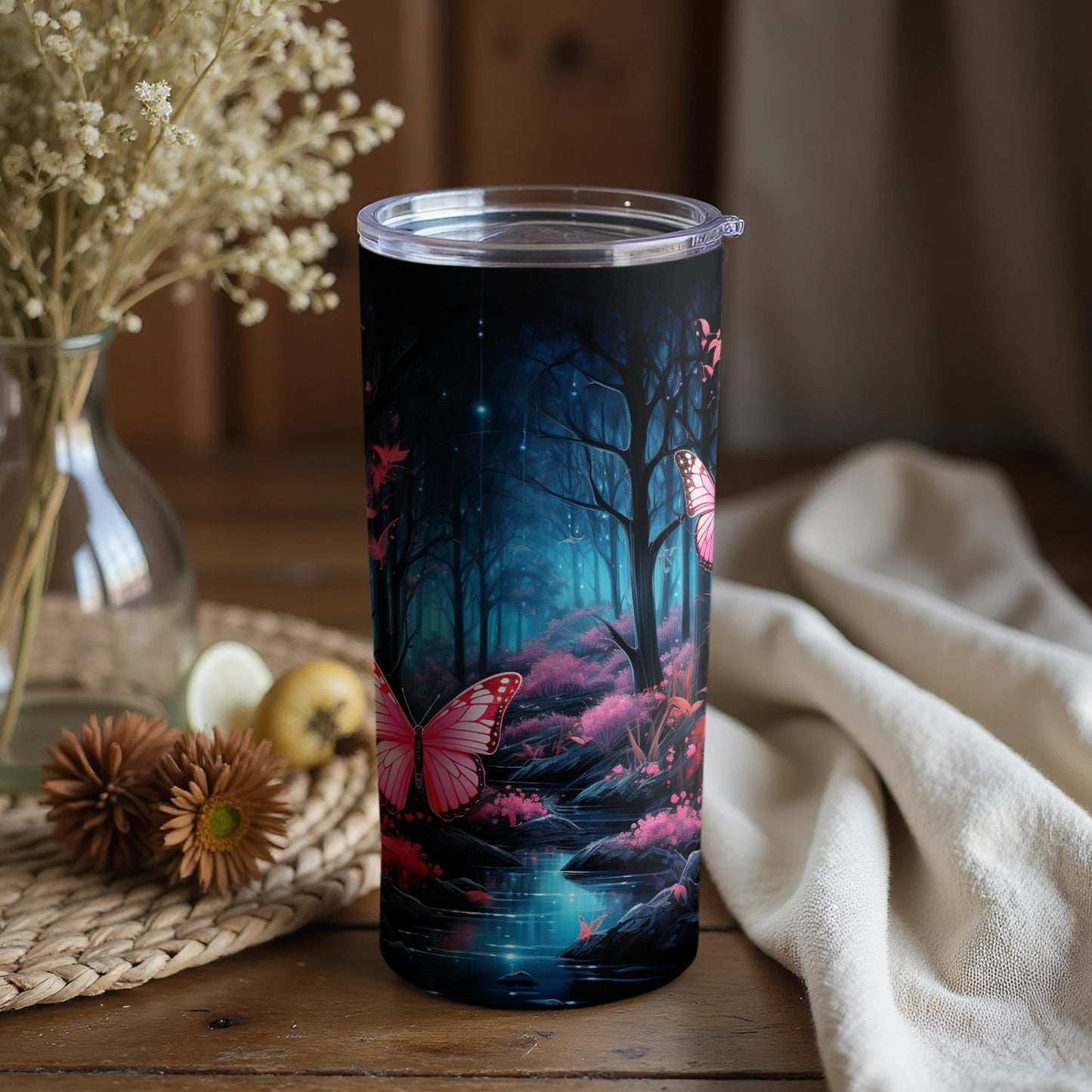 Enchanting Butterfly and Forest Themed Tumbler Product