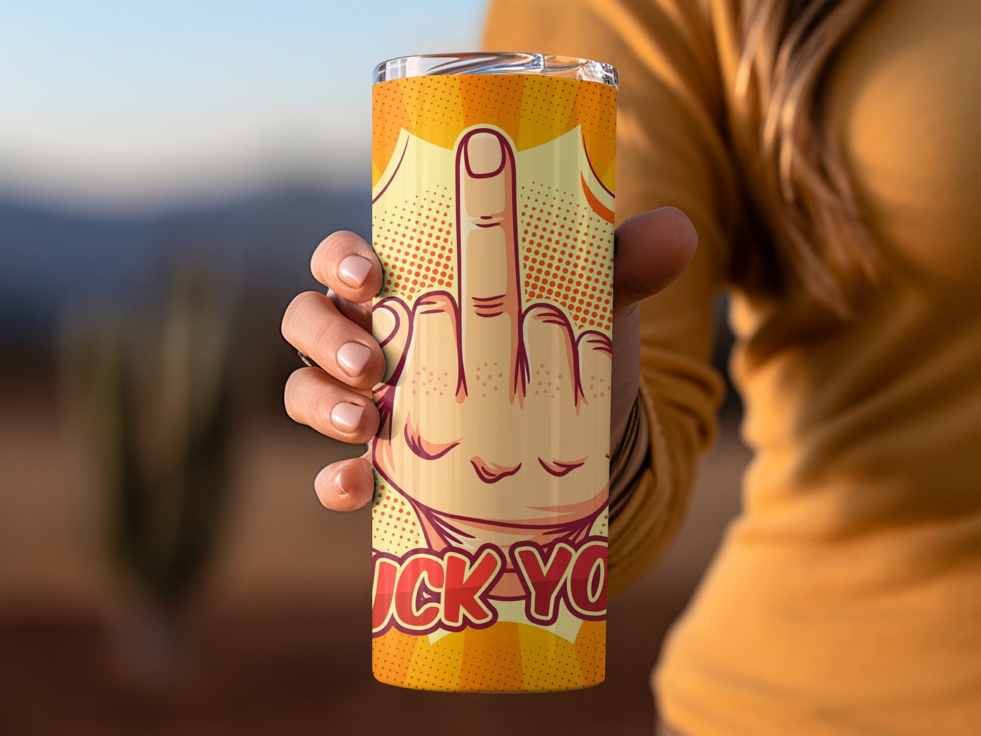 Funny Offensive Middle Finger Gesture Tumbler Cup