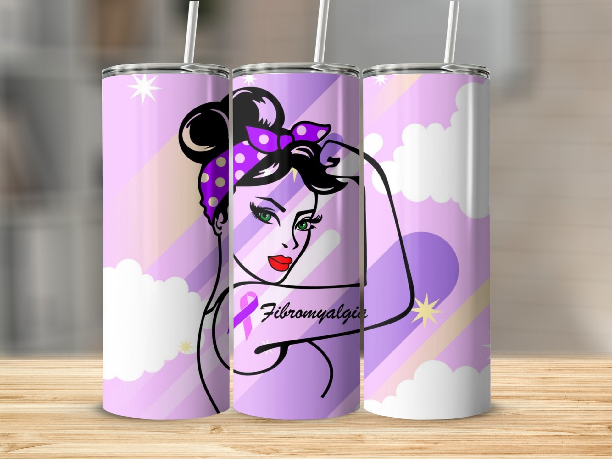 Fibromyalgia Awareness Purple Graphic Tumbler Product