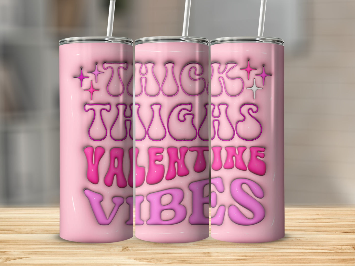 Thick Thighs Valentine Vibes Tumbler Cup Product