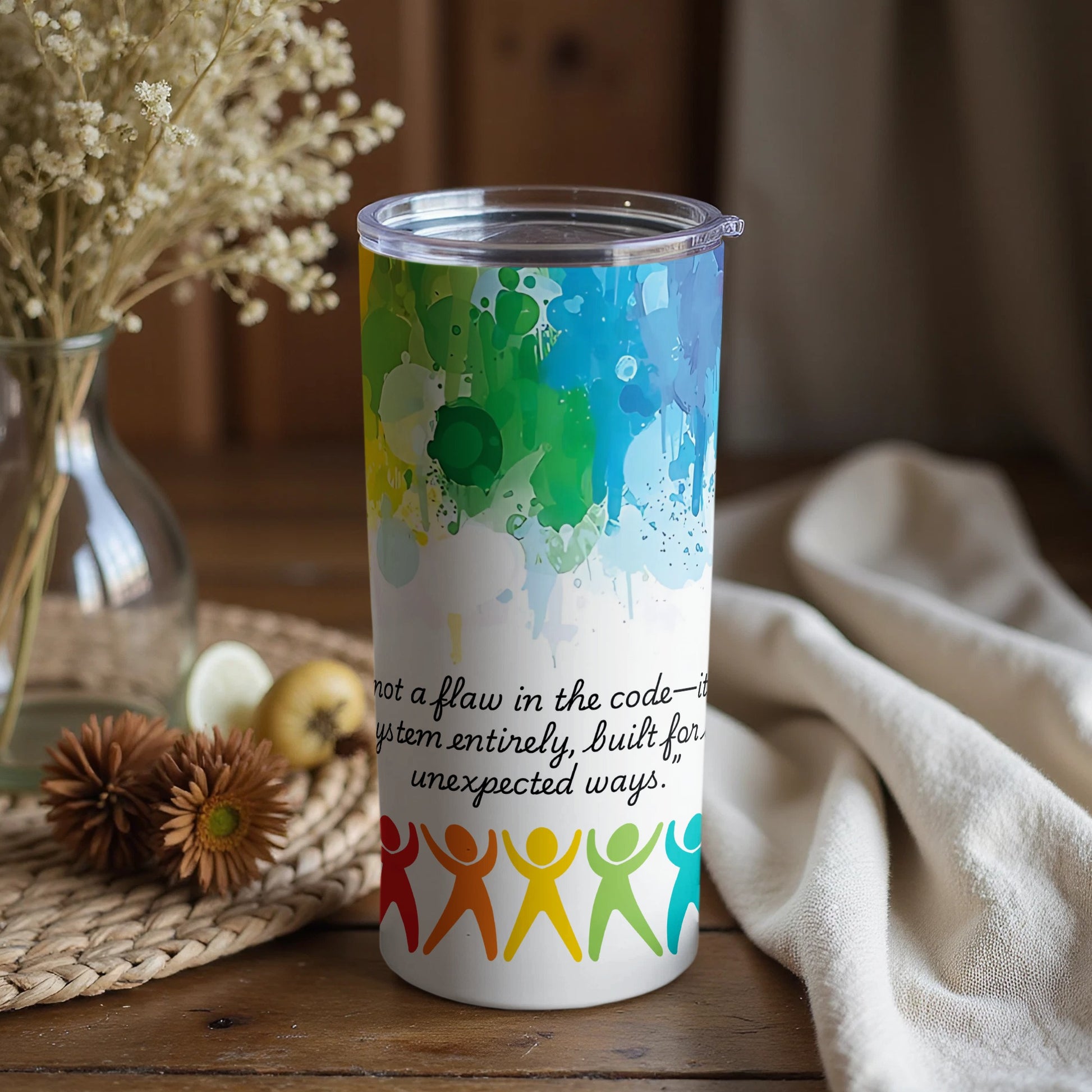 Colorful Inspirational Design Tumbler Travel Cup