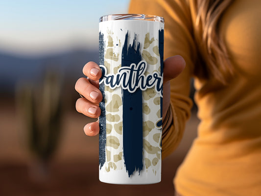 Panthers Plus Pitt over Brush Strokes Design Tumblers