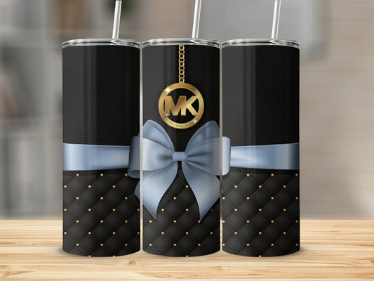 Elegant Quilted Pattern Tumbler with Bow Design
