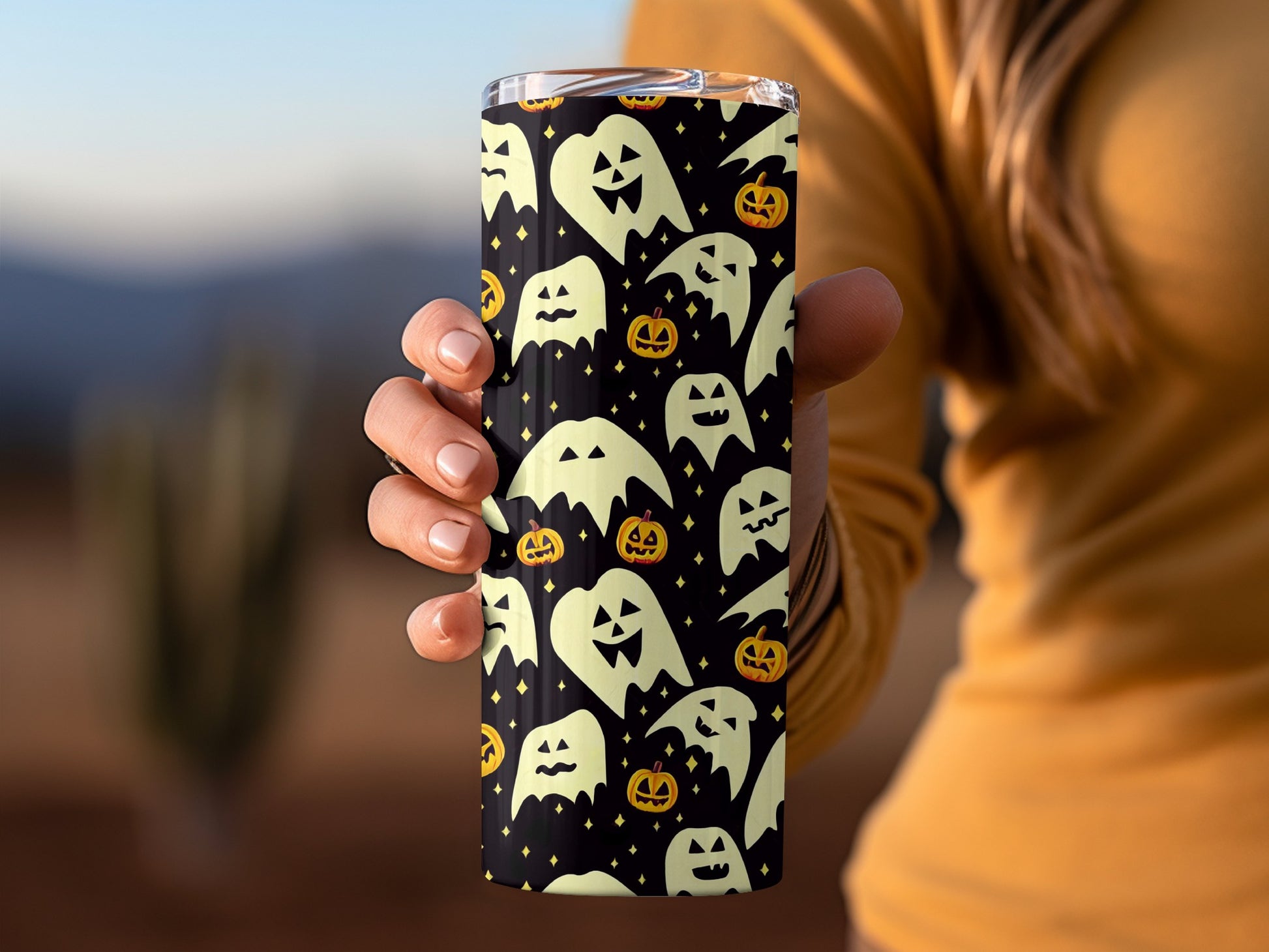Glow in the Dark Halloween Ghosts Tumbler