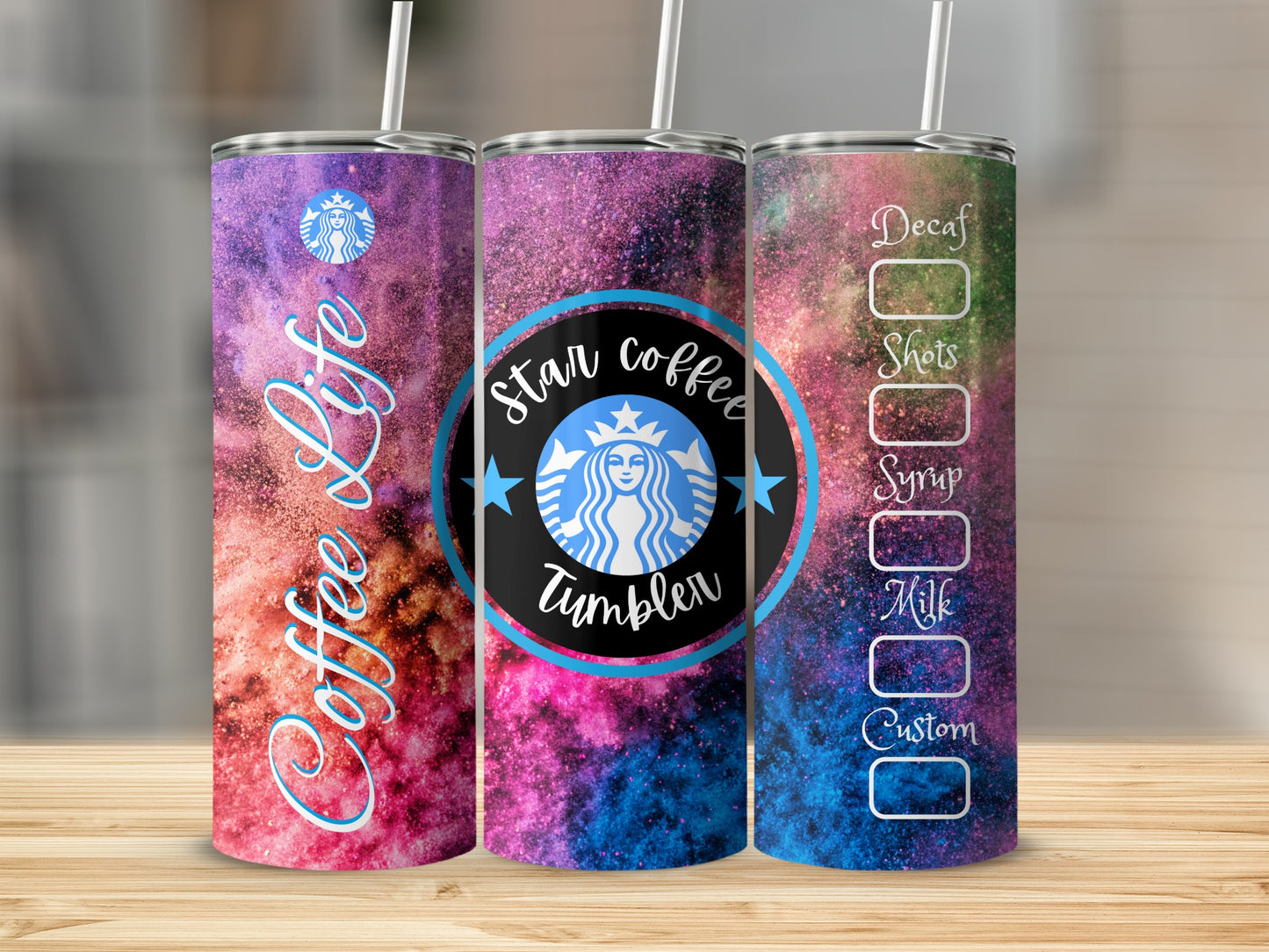 Colorful Starry Coffee Life Custom Tumbler