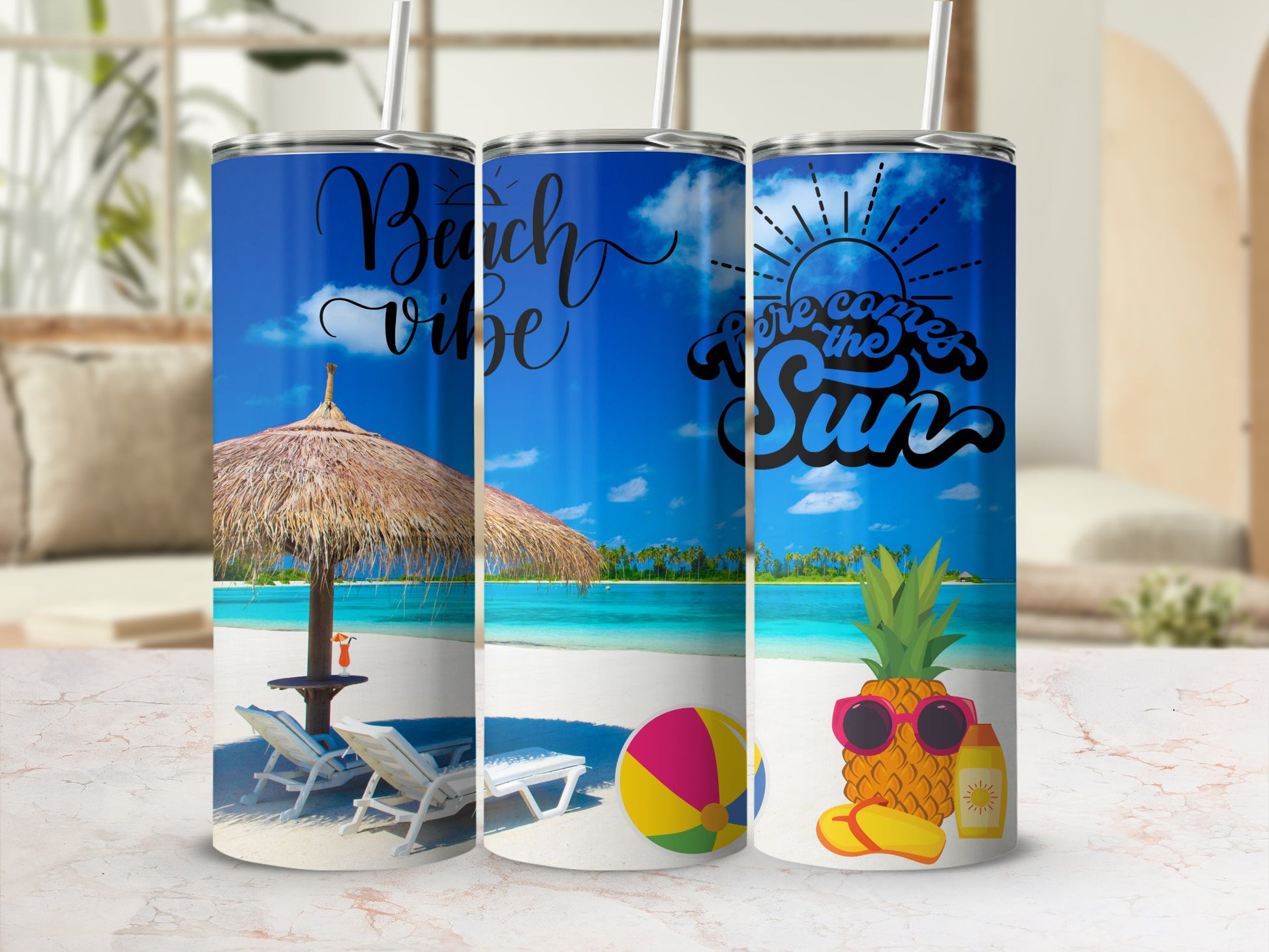 Summer Beach Vibes Insulated Tumbler Drinkware