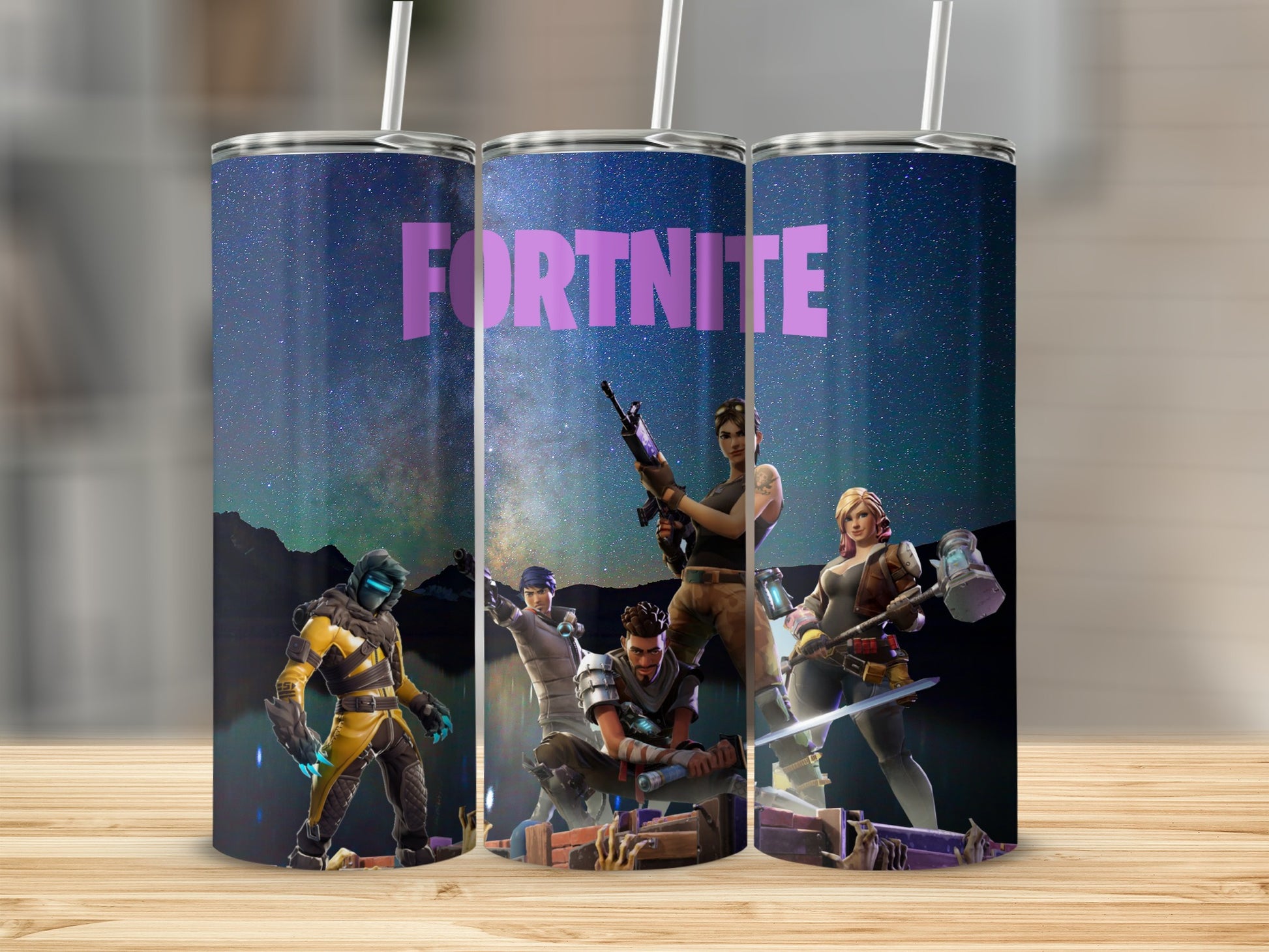 Fortnite Characters and Logo Tumbler Cup