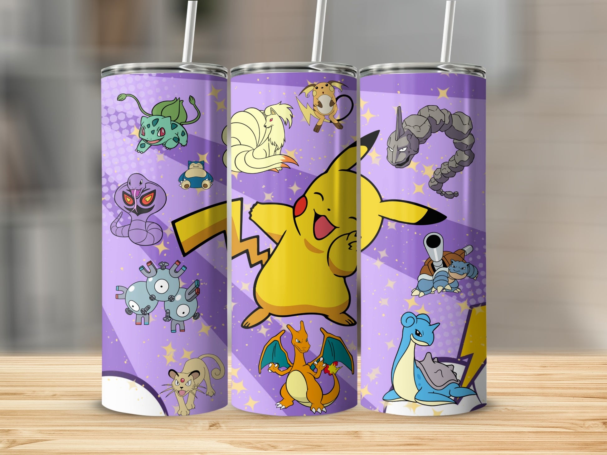 Vibrant Pokémon Characters Design Tumbler Cup