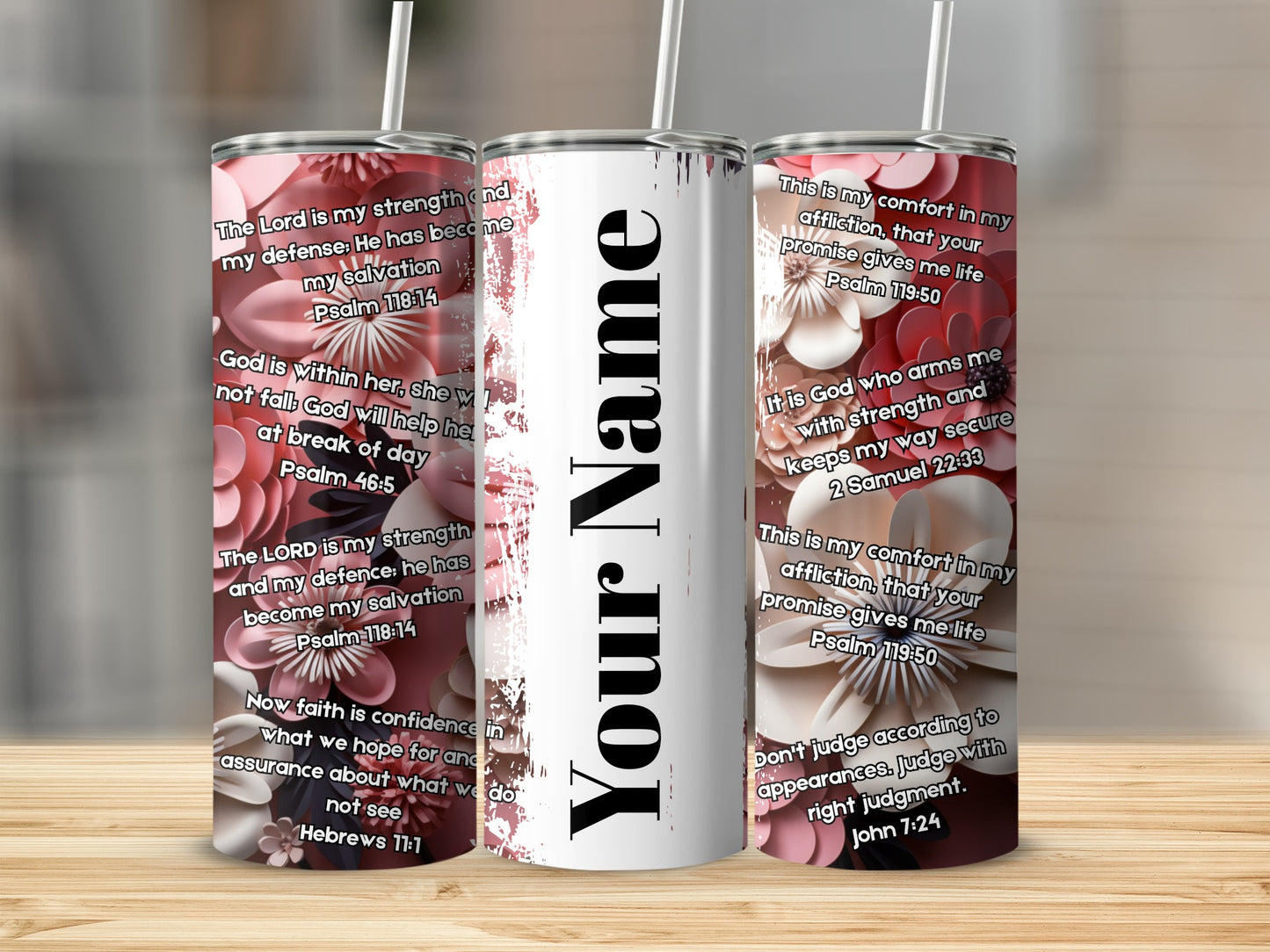 Customizable Inspirational Bible Verses Quote 20oz Tumbler