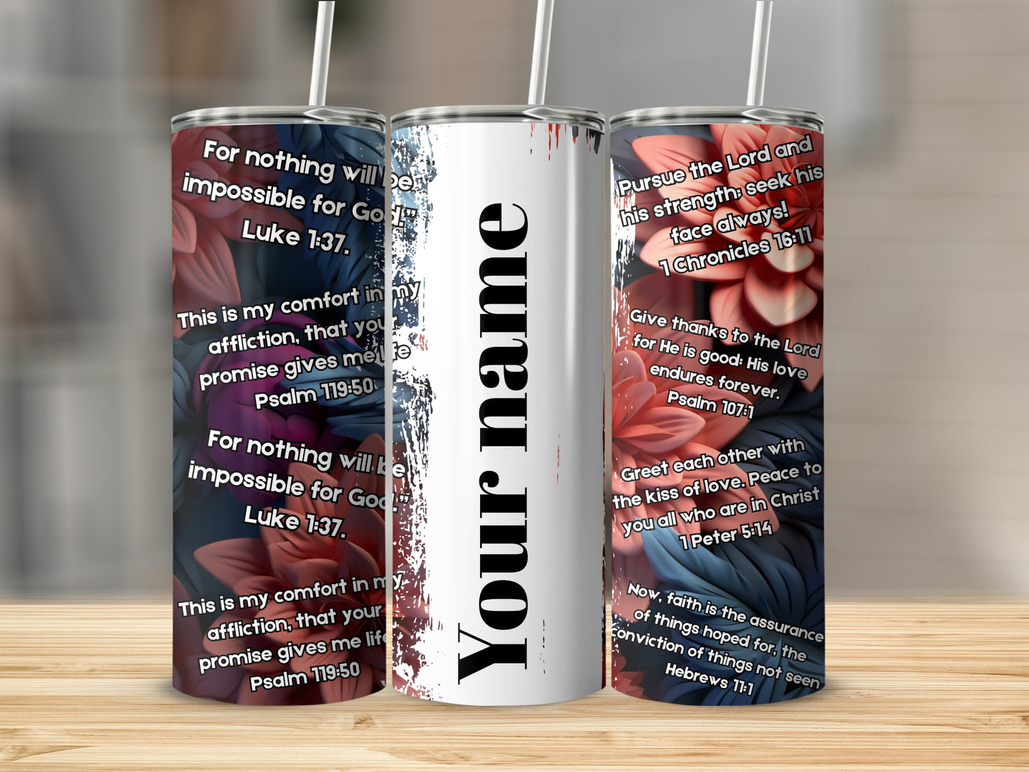 Custom Inspirational Bible Verses Personalized Tumbler