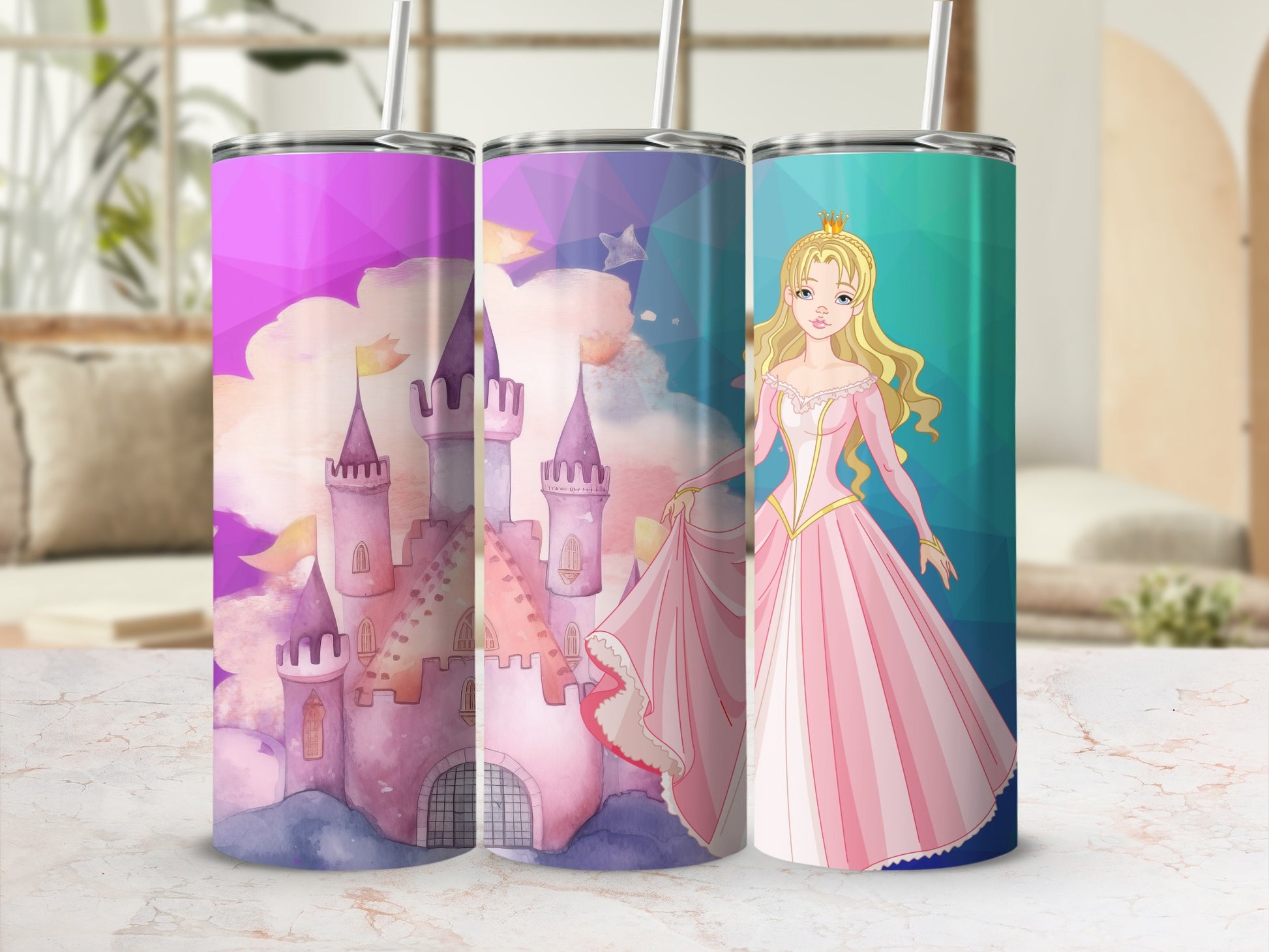 Enchanting Princess Castle Themed Drinkware Tumblers