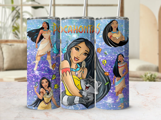 Pocahontas Tumbler with Colorful Character Design