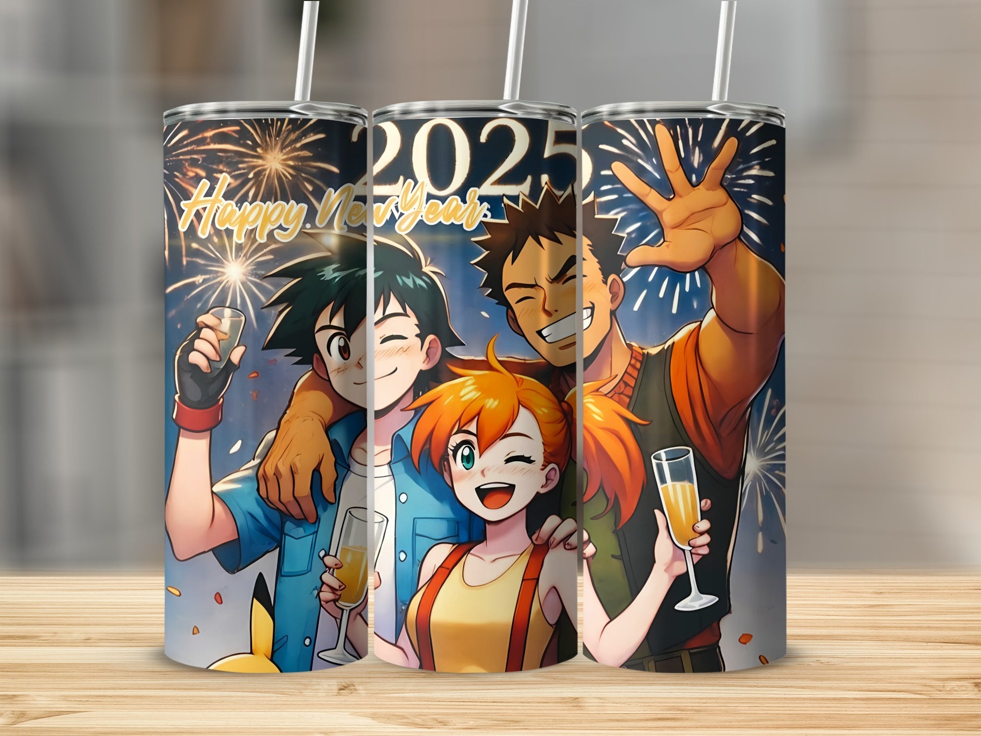 Happy New Year Fireworks Anime Character Tumbler