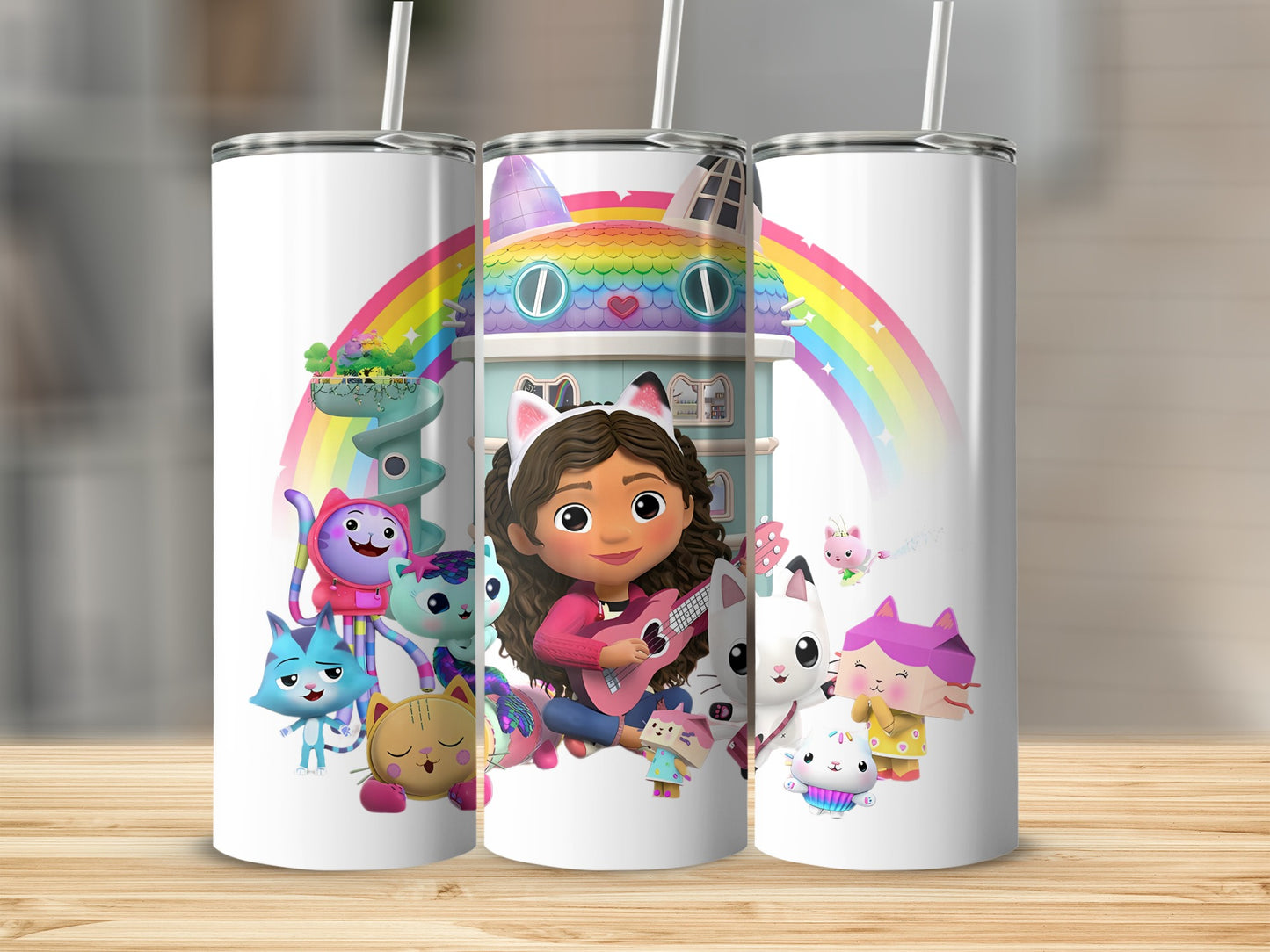 Colorful Cartoon Characters Design Tumbler Cup