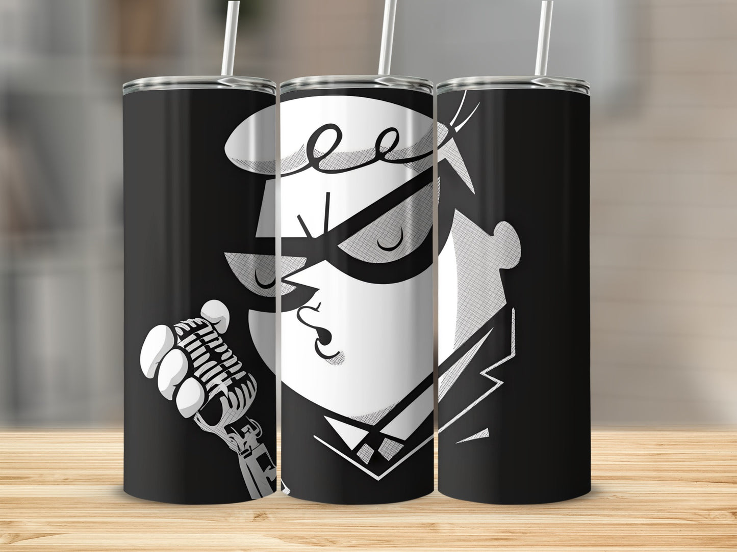 Cool Cartoon Character Singing Microphone Graphic Tumbler