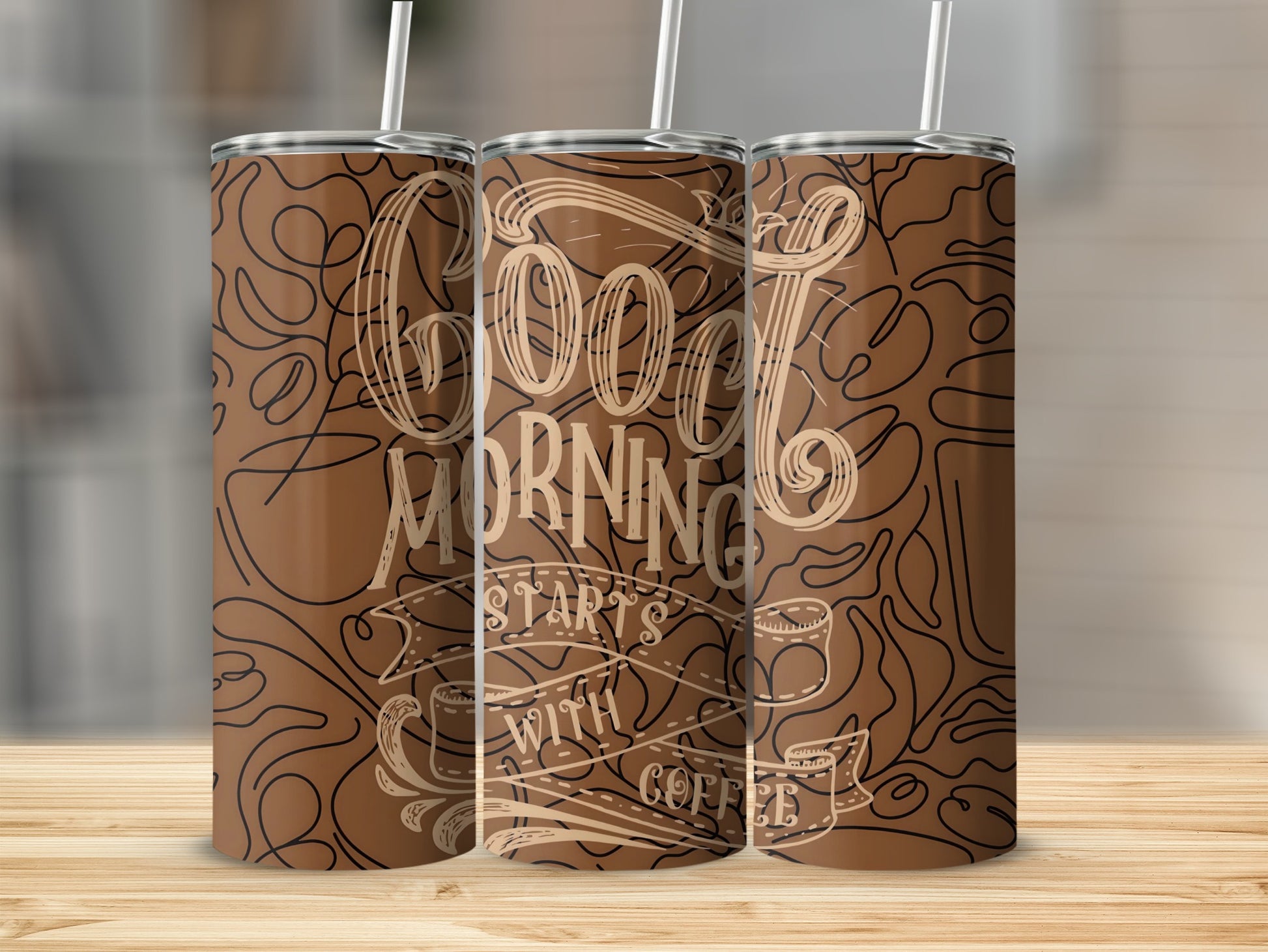Good Morning Starts With Coffee Tumbler Design