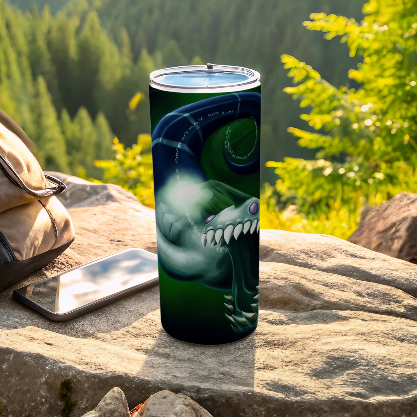 Fierce Dragon Illustration Tumbler for Outdoor Enthusiasts