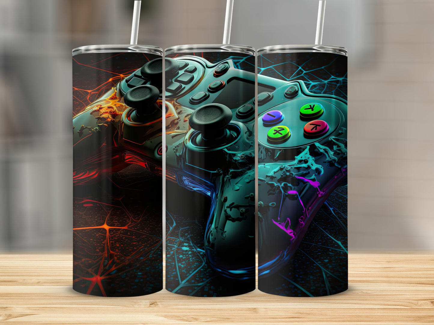 Futuristic Gaming Controller Design Tumbler Cup