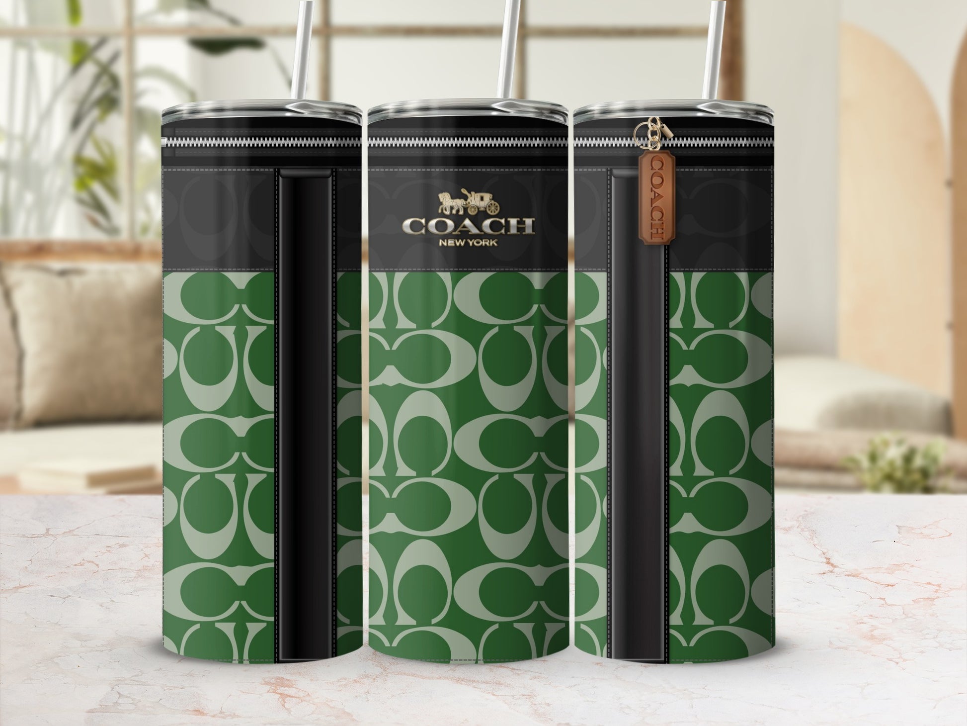 Green Coach Insulated Tumbler with Straw Accessory