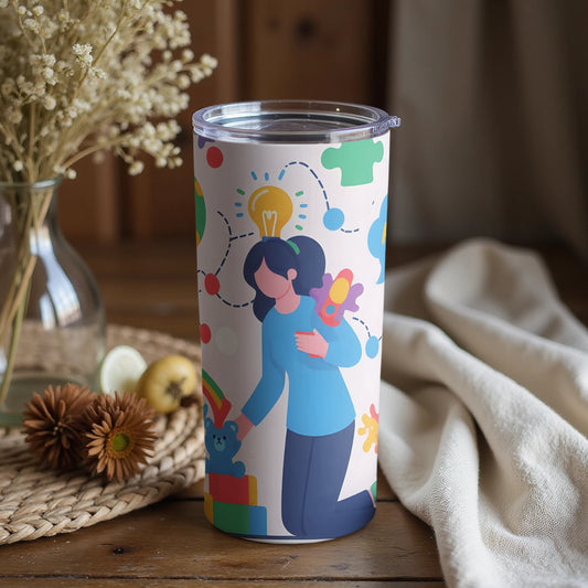 Colorful design insulated travel tumbler for adults